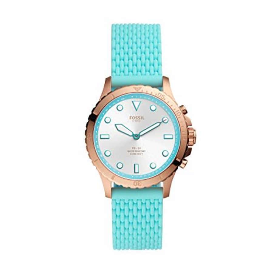 Fossil Women's FB-01 Stainless Steel Hybrid Smartwatch, Color: Rose Gold/Turquoise (Model: FTW5065) for $119