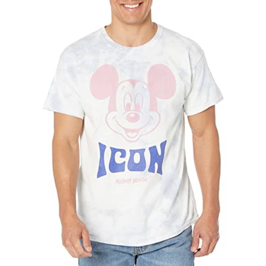 Disney Characters Mickey ICON Young Men's Short Sleeve Tee Shirt, White/Blue, Large for $20 Disney Characters Mickey ICON Young Men's Short Sleeve Tee Shirt, White/Blue, Large for $20