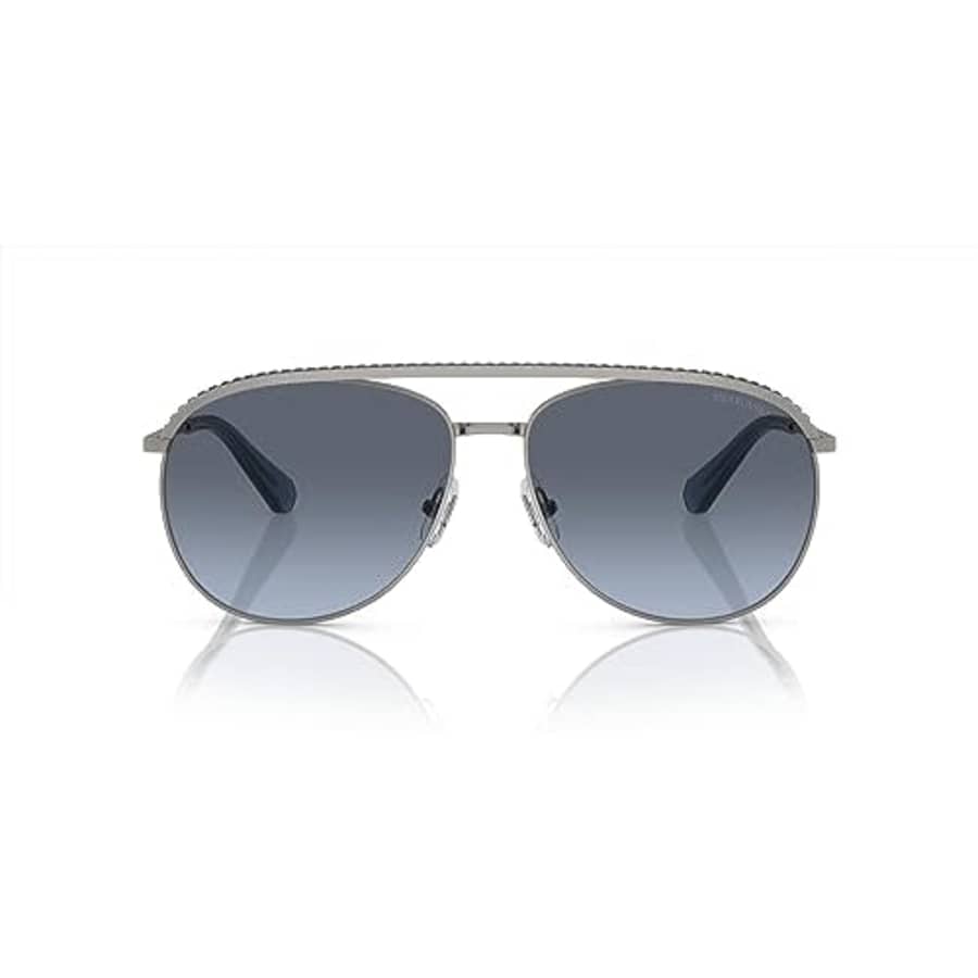 Swarovski Women's SK7005 Aviator Sunglasses, Gunmetal/Blue Gradient Grey, 61 mm for $168