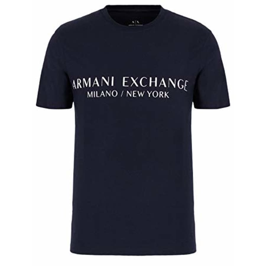A|X Armani Exchange Men's Short Sleeve Milan New York Logo Crew Neck T-Shirt, Navy, M for $30 A|X Armani Exchange Men's Short Sleeve Milan New York Logo Crew Neck T-Shirt, Navy, M for $30