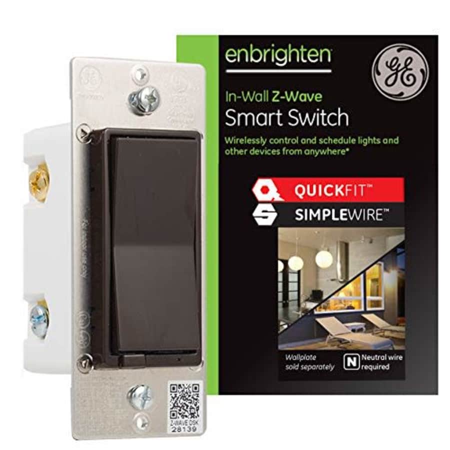 GE Enbrighten Z-Wave Plus Smart Light Switch with QuickFit and SimpleWire, Works with Alexa, Google for $29