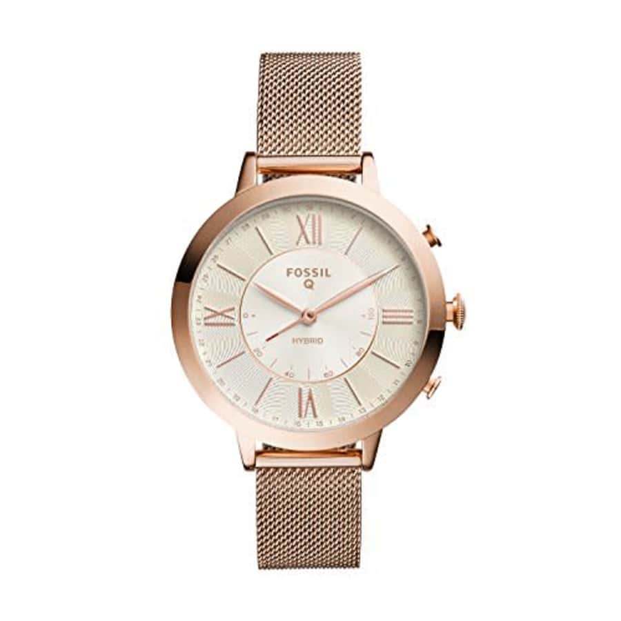 Fossil Women's Jacqueline Stainless Steel Mesh Hybrid Smartwatch, Color: Rose Gold (Model: FTW5018) for $164 Fossil Women's Jacqueline Stainless Steel Mesh Hybrid Smartwatch, Color: Rose Gold (Model: FTW5018) for $164