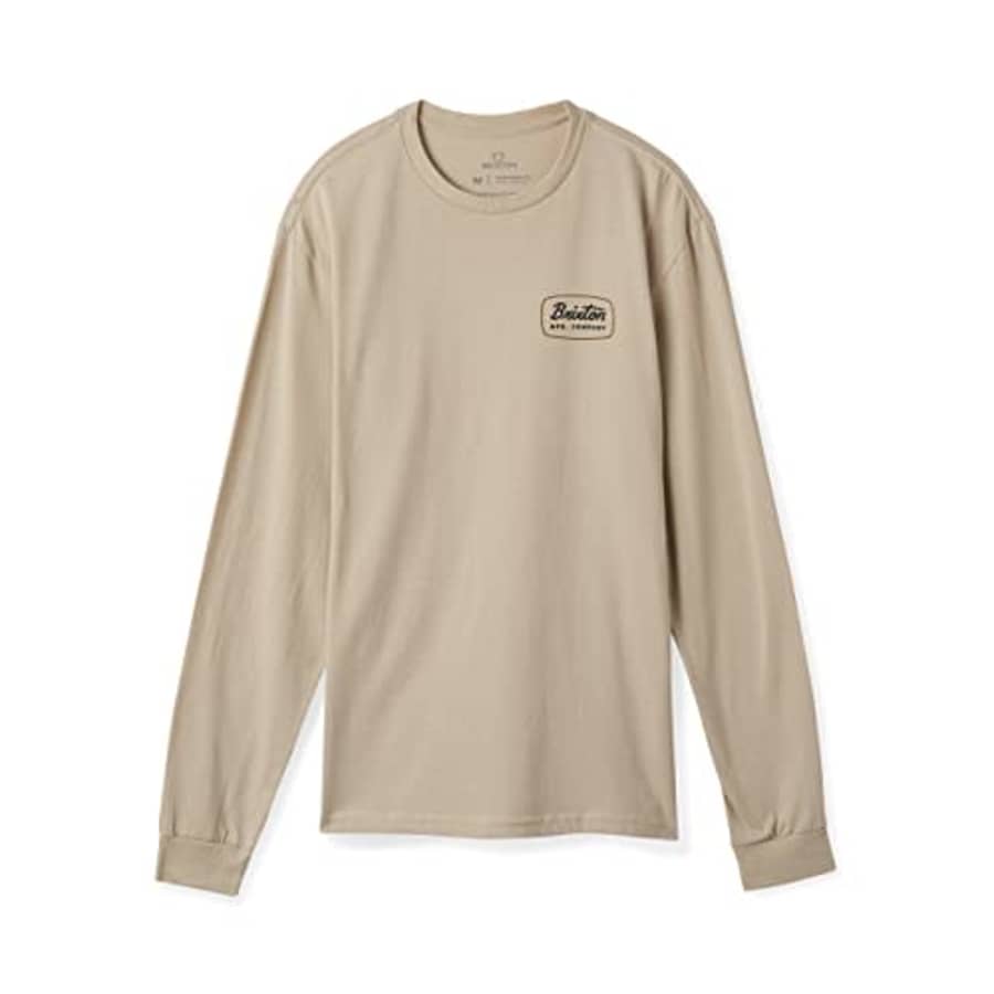 Brixton Men's Jolt Long Sleeve Standard T-Shirt, Cream/Black, Small for $24