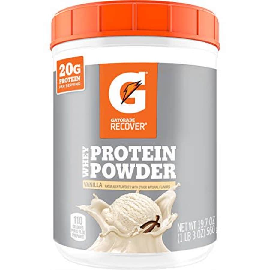 Gatorade Whey Protein Powder, Vanilla, 19.7 Ounce (20 servings per canister, 20 grams of protein for $31