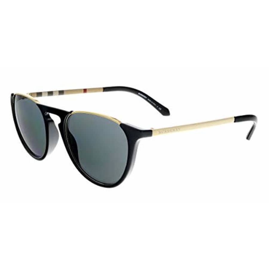 Burberry Men's Round Sunglasses, Black/Grey, One Size for $120