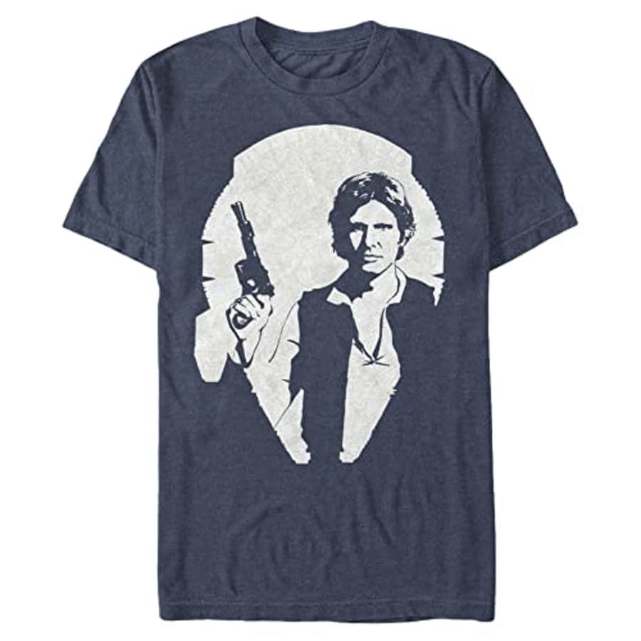 STAR WARS Big & Tall Han Falcon Silo Men's Tops Short Sleeve Tee Shirt, Navy Blue Heather, 4X-Large for $8