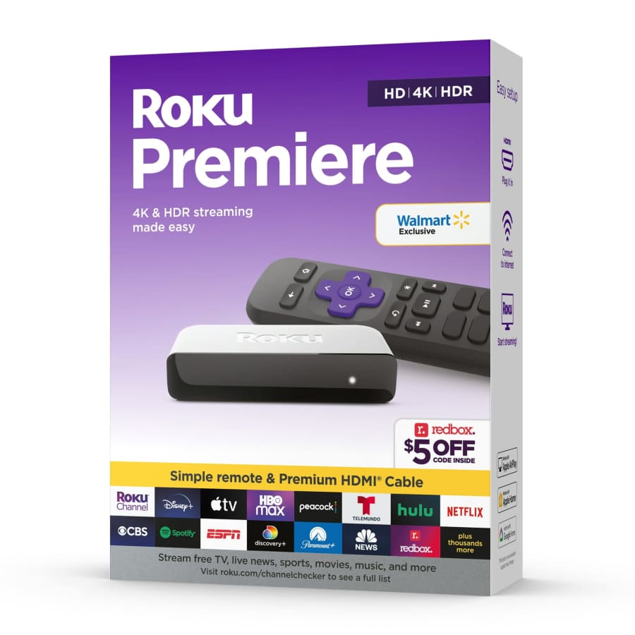 Roku Premiere 4K/HDR Streaming Media Player: $18