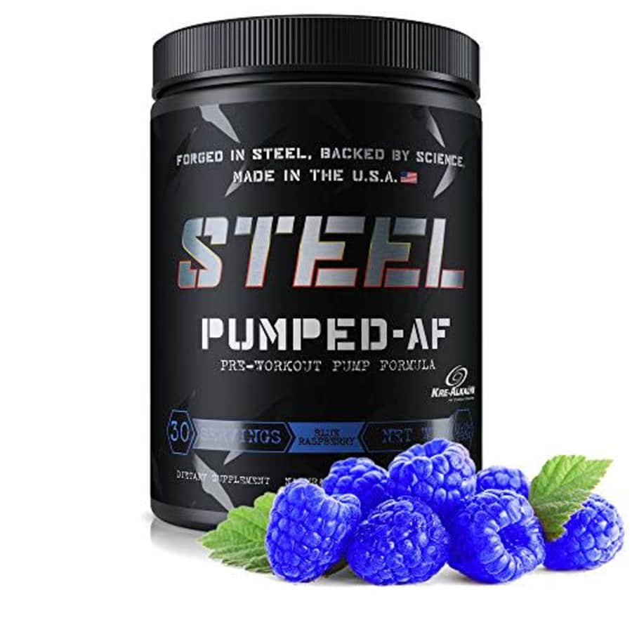 Steel Supplements Pumped-AF Pre Workout Powder w/Hydromax & Kre-Alkalyn | Caffeine Free, Increase for $40