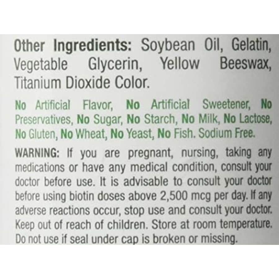 Nature's Bounty Biotin 10,000 mcg, Rapid Release Softgels 120 ea ( Pack of 2) for $25