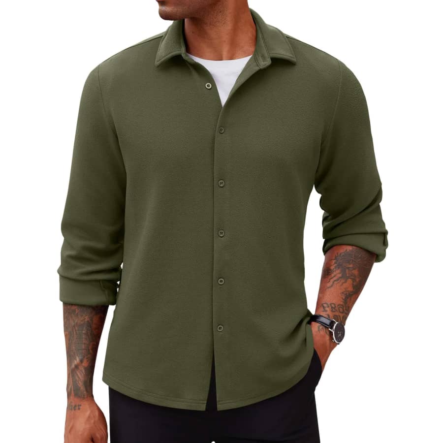 Coofandy Men's Lightweight Casual Overshirt for $7