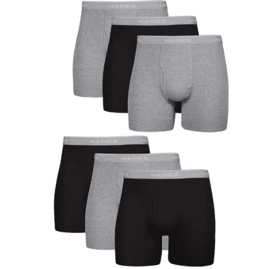 Hanes Men's Boxer Briefs with ComfortFlex Waistband 6-Pack for $15