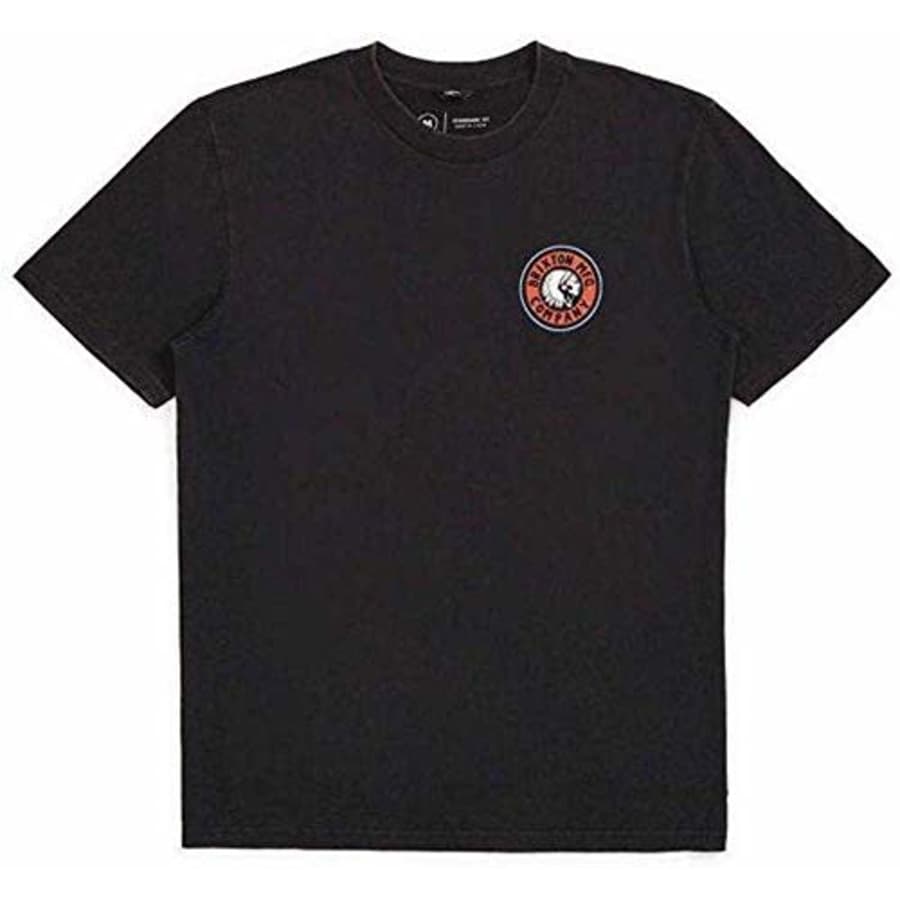 Brixton Men's Rival II Standard FIT Short Sleeve T-Shirt, Black/Red, S for $26