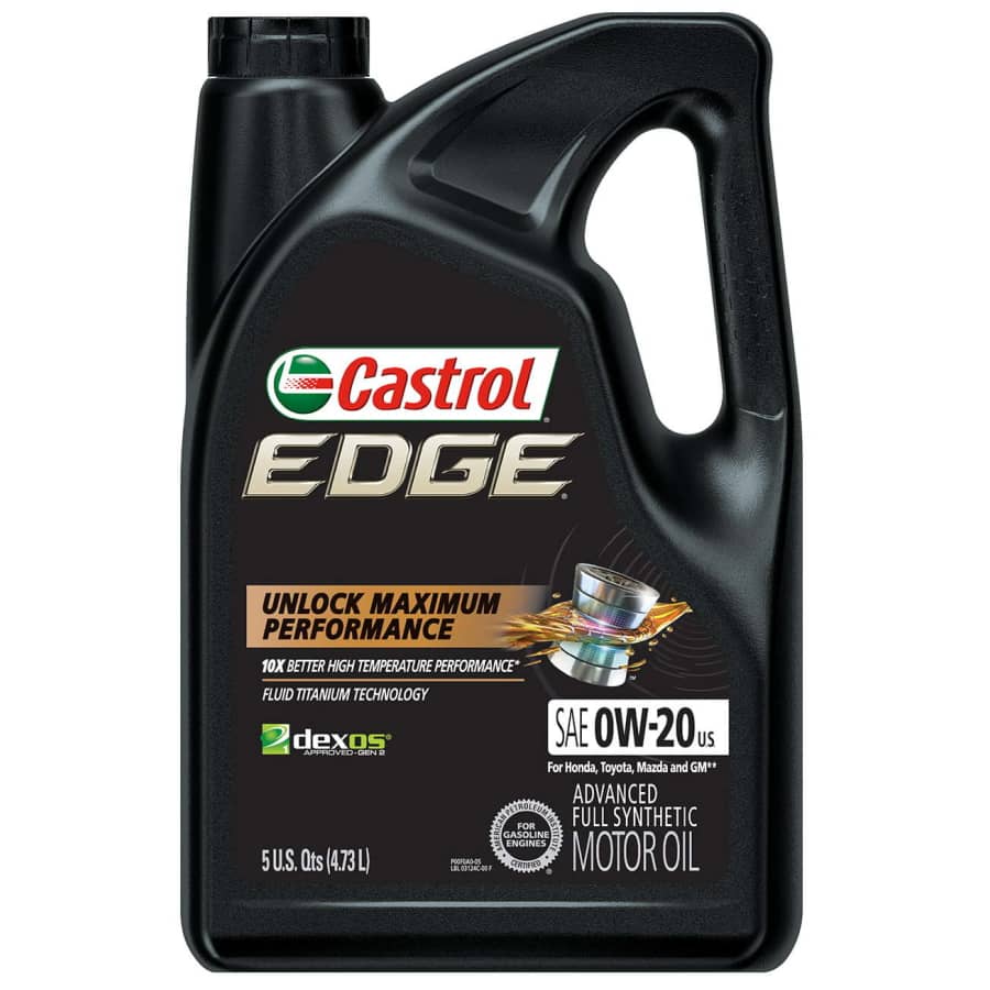 Castrol Edge 5-Quart 0W-20 Full Synthetic Motor Oil for $25