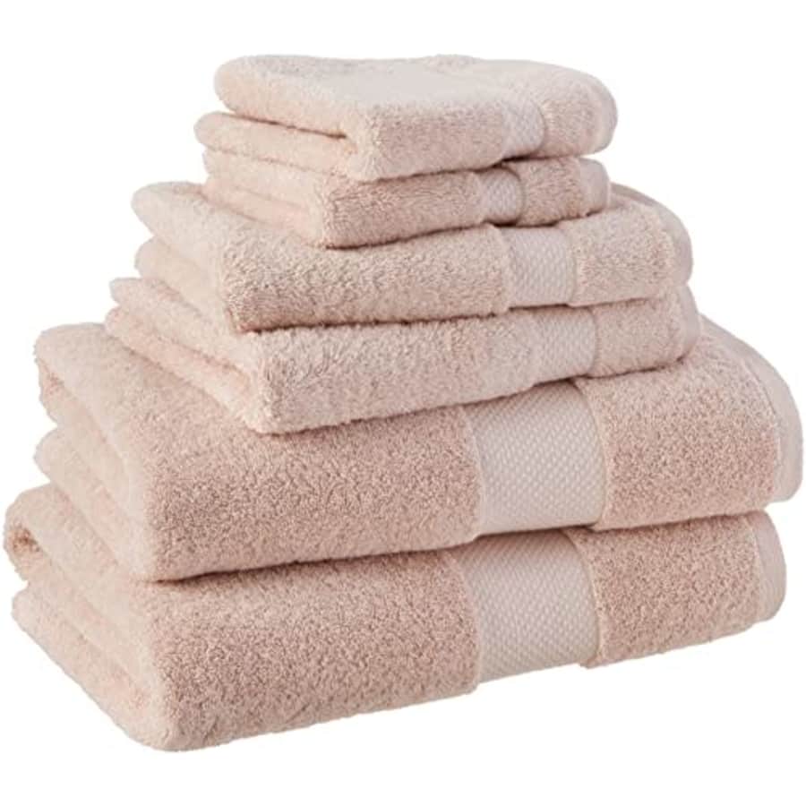 Amazon Aware 100% Organic Cotton Plush Bath Towels - 6-Piece Set, Blush for $42