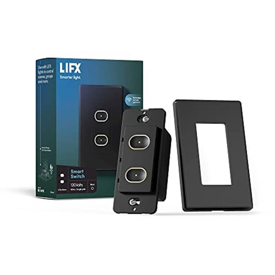 LIFX Smart Switch, 2 Button in-Wall Wi-Fi Smart Touch Switch (Black) for $50 LIFX Smart Switch, 2 Button in-Wall Wi-Fi Smart Touch Switch (Black) for $50