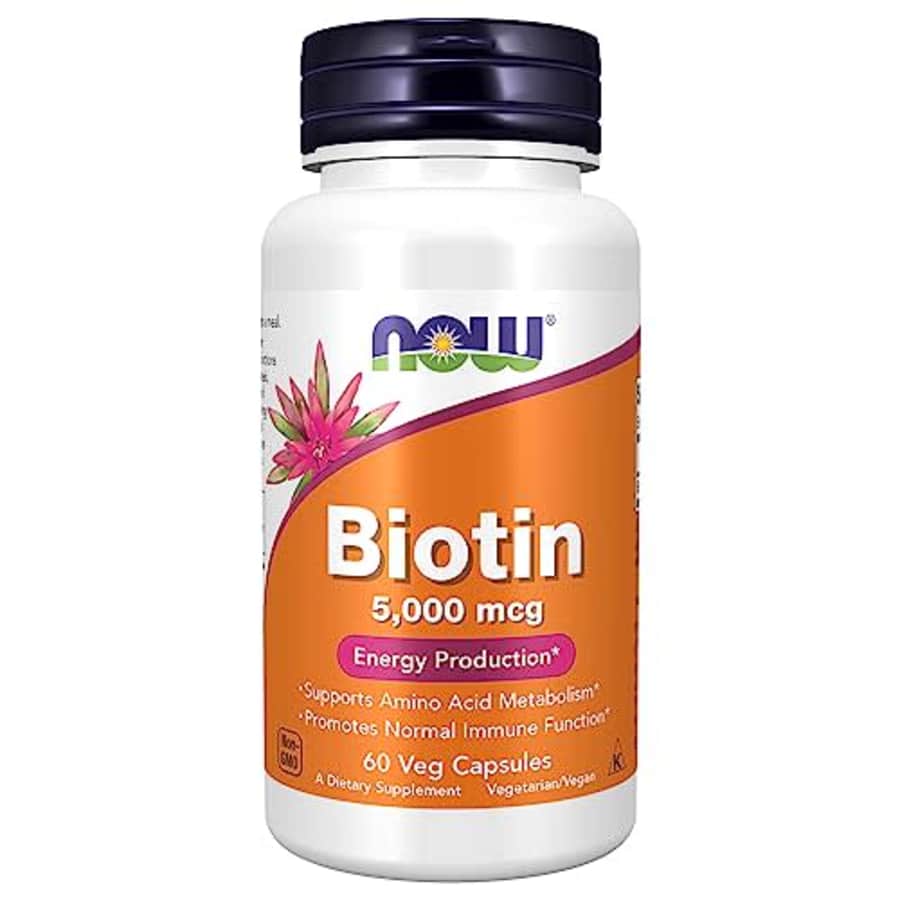 Now Foods NOW Supplements, Biotin 5,000 mcg, Amino Acid Metabolism*, Energy Production*, 60 Veg Capsules for $10