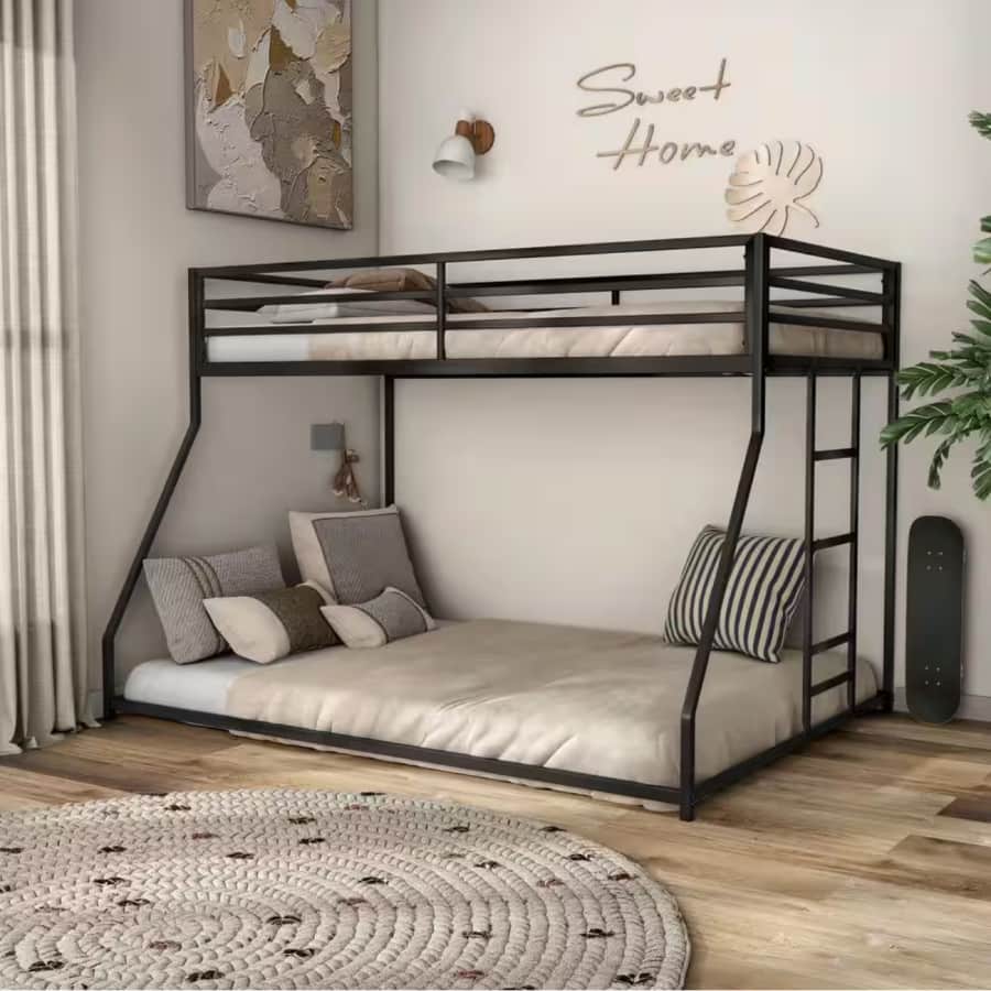Furniture of America Porter Twin Over Full Low Profile Metal Bunk Bed for $252 Furniture of America Porter Twin Over Full Low Profile Metal Bunk Bed for $252