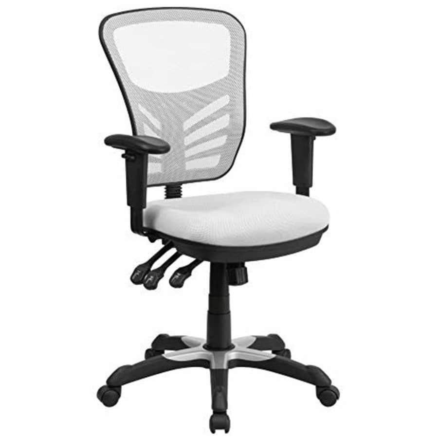 Flash Furniture White Mid-Back Mesh Chair for $130
