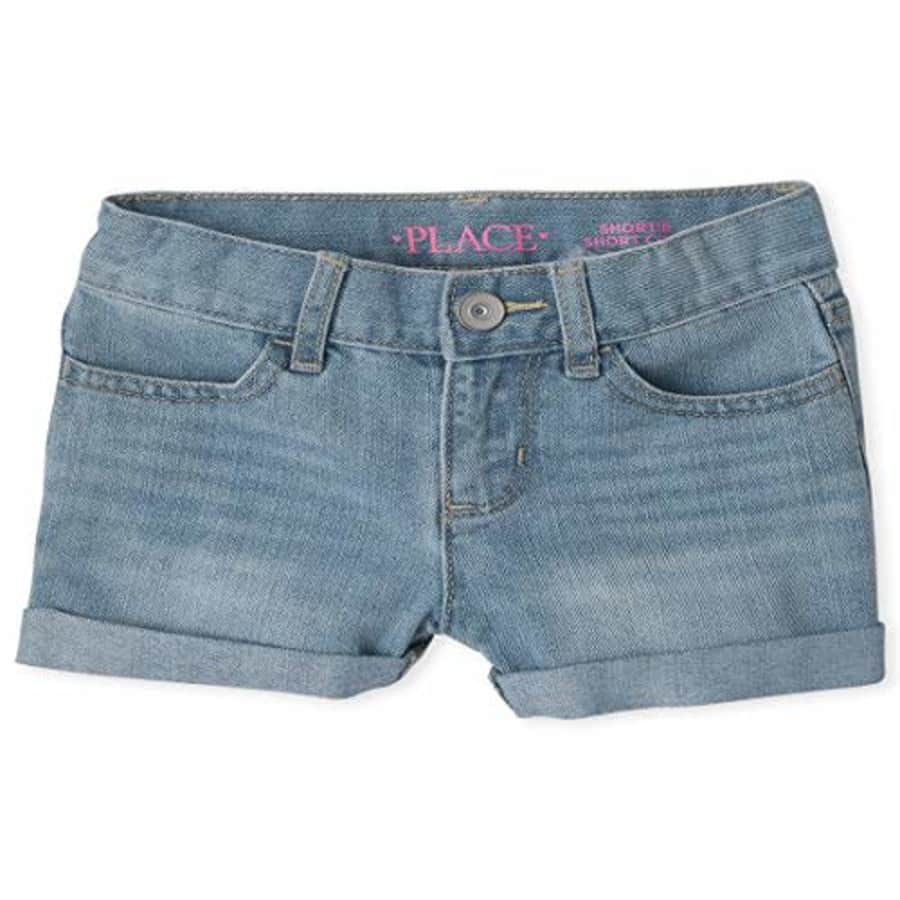 The Children's Place Girls' Plus Denim Shorts, LT 90S BLU WSH, 10P for $9 The Children's Place Girls' Plus Denim Shorts, LT 90S BLU WSH, 10P for $9