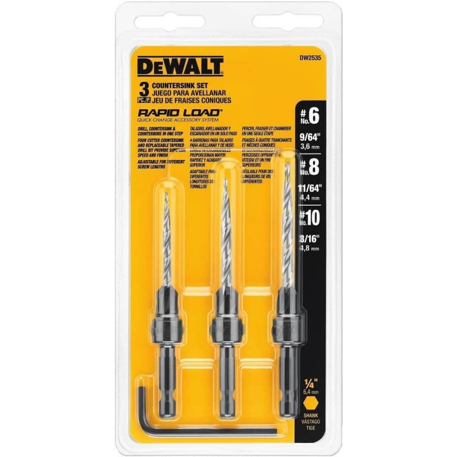 DeWalt 3-Piece Countersink Drill Bit Set for $32