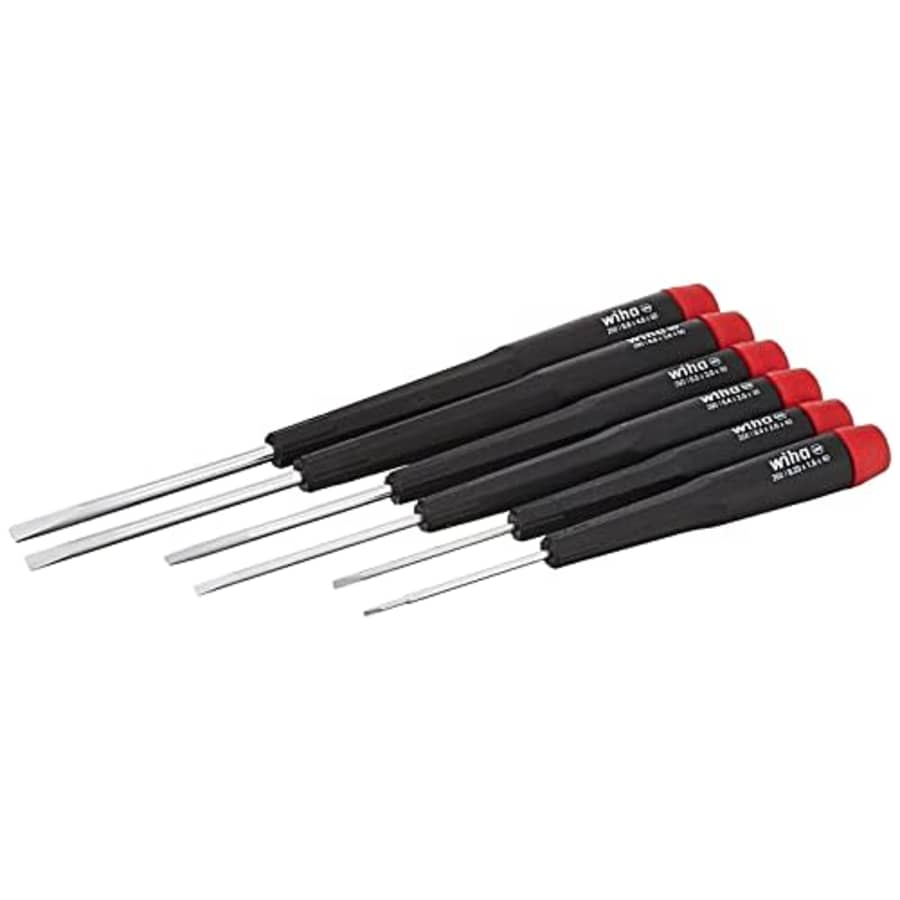 Wiha Tools Wiha 26090 Precision Slotted Screwdriver with Precision Handle, 6 Piece Set, multi, one size for $34
