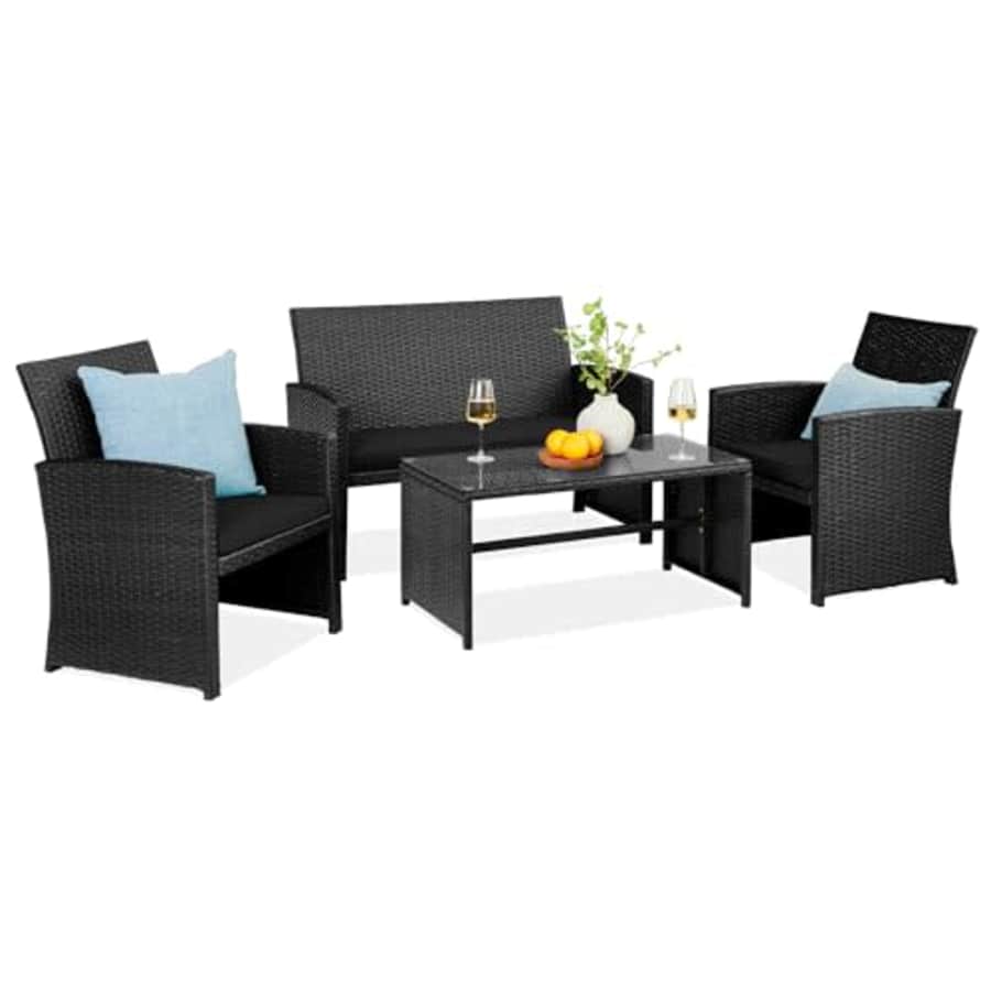 Best Choice Products 4-Piece Outdoor Wicker Patio Conversation Furniture Set for Backyard w/Coffee for $250 Best Choice Products 4-Piece Outdoor Wicker Patio Conversation Furniture Set for Backyard w/Coffee for $250