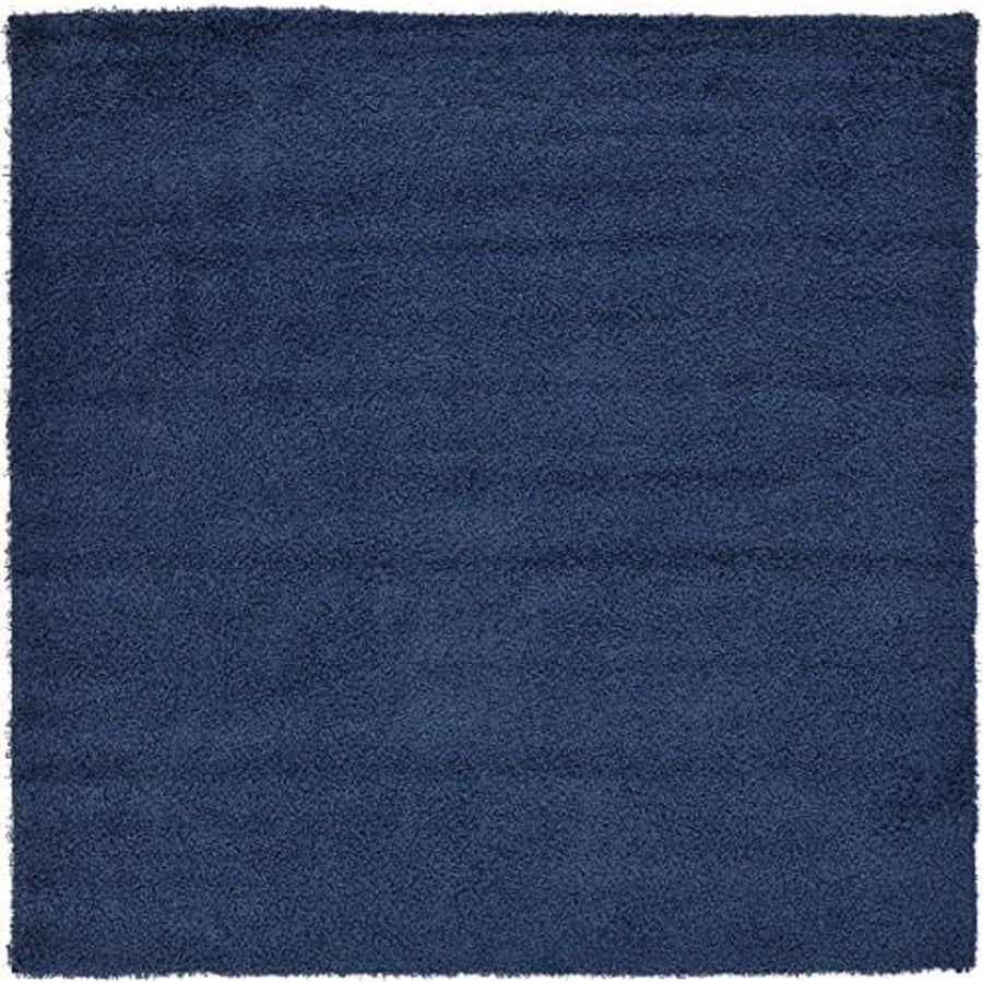 Unique Loom Solid Shag Collection Area Rug (8' Square, Sapphire Blue/ Navy Blue) for $119 Unique Loom Solid Shag Collection Area Rug (8' Square, Sapphire Blue/ Navy Blue) for $119
