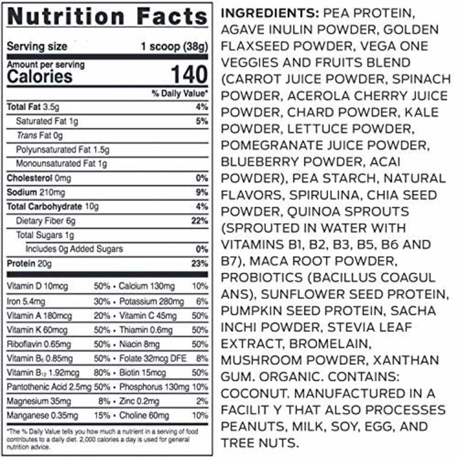 Vega One Organic Meal Replacement Plant Based Protein Powder, Coconut Almond - Vegan, Vegetarian, for $38 Vega One Organic Meal Replacement Plant Based Protein Powder, Coconut Almond - Vegan, Vegetarian, for $38