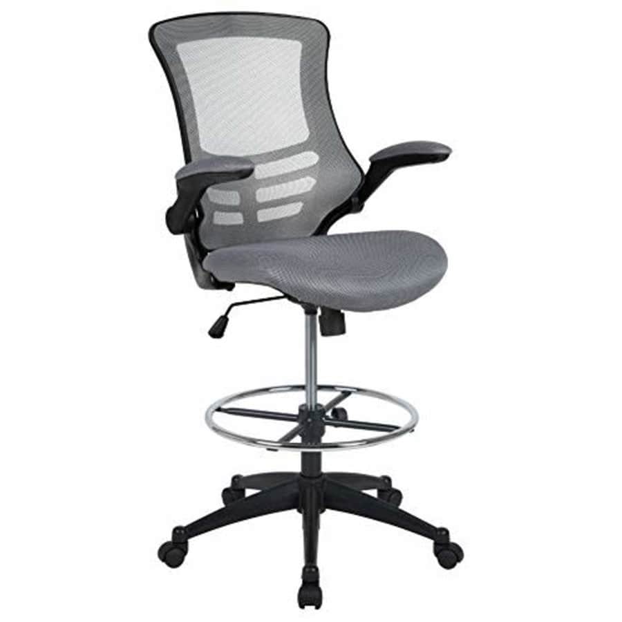 Flash Furniture Mid-Back Dark Gray Mesh Ergonomic Drafting Chair with Adjustable Foot Ring and for $144