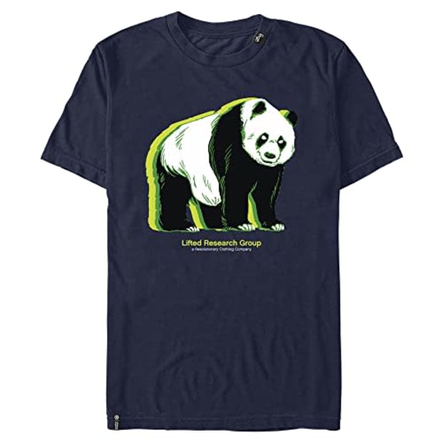 LRG Lifted Research Group Wavy Panda Young Men's Short Sleeve Tee Shirt, Navy Blue, X-Large for $18