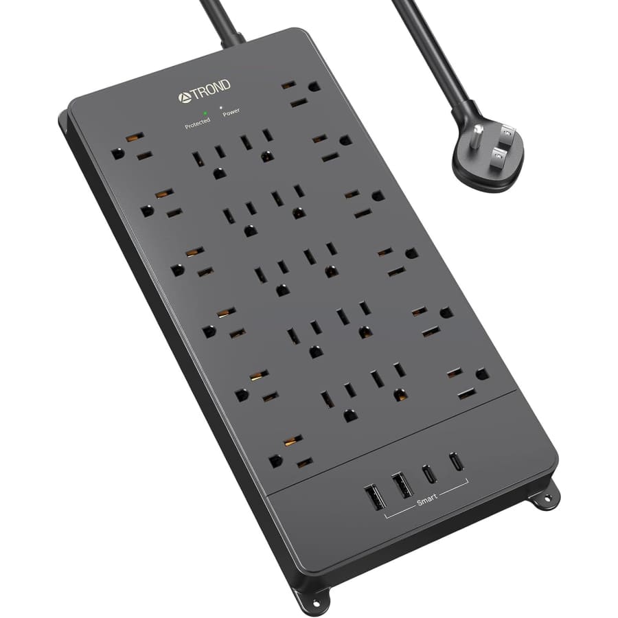 Trond 22-Outlet 4-USB Port Surge Protector Power Strip w/ 5-Foot Extension Cord for $23 Trond 22-Outlet 4-USB Port Surge Protector Power Strip w/ 5-Foot Extension Cord for $23