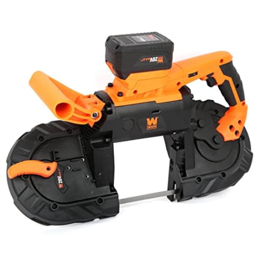 WEN 20496 20V Max 5-Inch Variable Speed Cordless Portable Metal Band Saw with 5.0 Ah Lithium Ion for $180