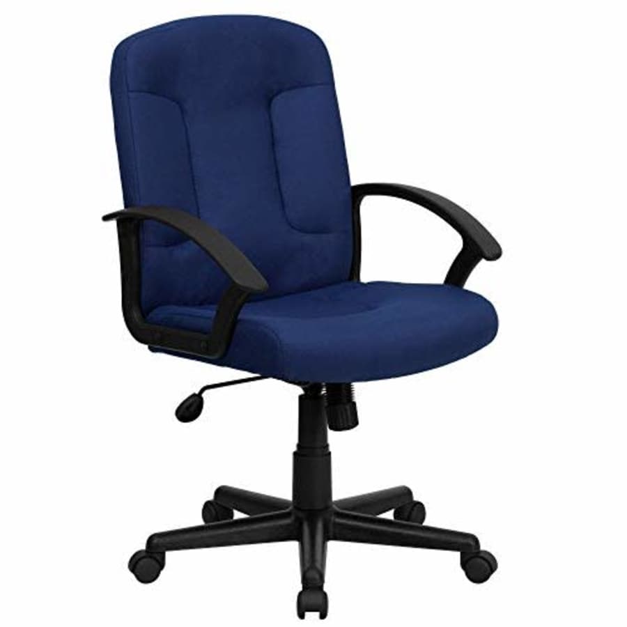 Flash Furniture Mid-Back Navy Fabric Executive Swivel Office Chair with Nylon Arms for $120 Flash Furniture Mid-Back Navy Fabric Executive Swivel Office Chair with Nylon Arms for $120