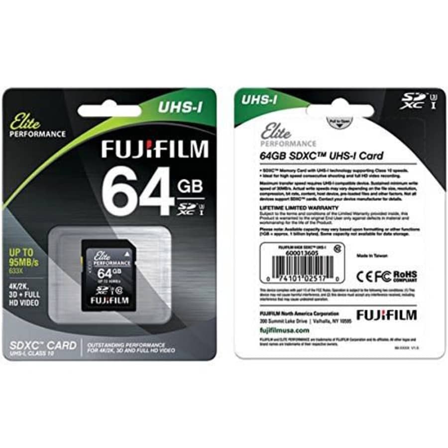 Fujifilm Elite Performance - Flash Memory Card - 64 GB - SDXC UHS-I, Black (600013605) for $71