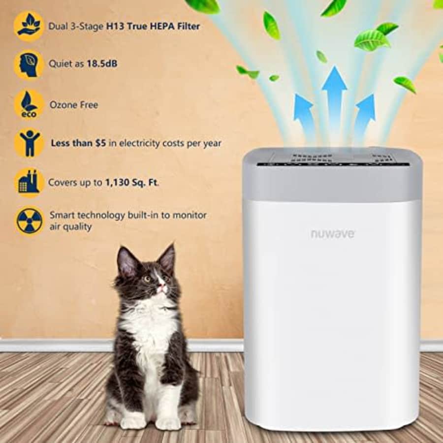 Nuwave Portable Air Purifier, H13 True HEPA & Carbon Filter, Dual 3-Stage Air Filtration, up to for $117 Nuwave Portable Air Purifier, H13 True HEPA & Carbon Filter, Dual 3-Stage Air Filtration, up to for $117