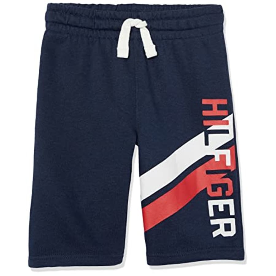 Tommy Hilfiger Boys' Big Drawstring Pull On Short, Colorblock Logo Navy Blazer 22, 12-14 for $21