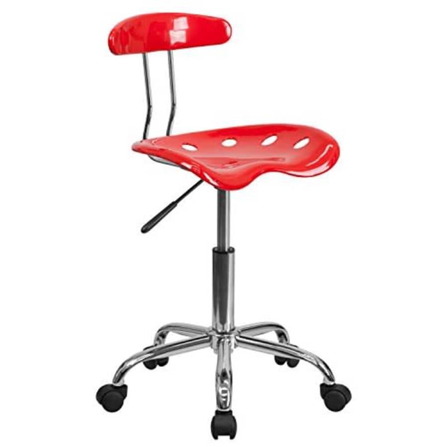 Flash Furniture Vibrant Red and Chrome Swivel Task Office Chair with Tractor Seat for $43 Flash Furniture Vibrant Red and Chrome Swivel Task Office Chair with Tractor Seat for $43