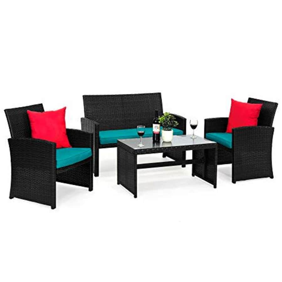Best Choice Products 4-Piece Outdoor Wicker Patio Conversation Furniture Set for Backyard, Deck, for $200