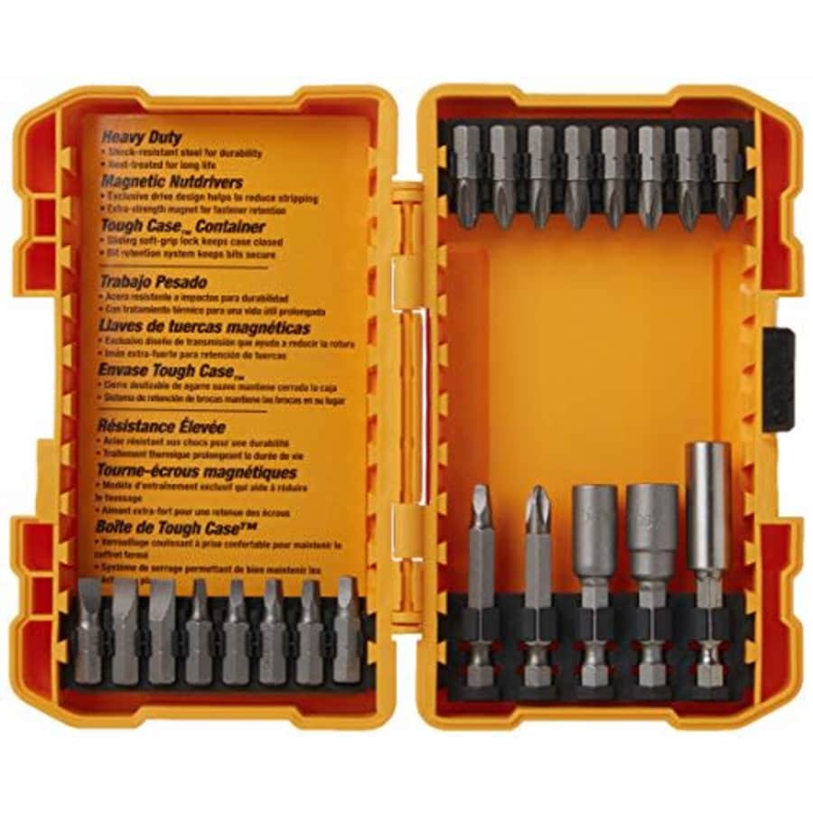 DEWALT DW2161 21-Piece Screwdriving and Nutdriving Set in Plastic Case for $12