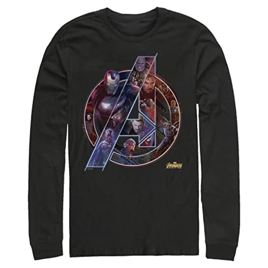 Marvel Big & Tall Men's Team Neon Tops Long Sleeve Tee Shirt, Black, 3X-Large Tall for $15