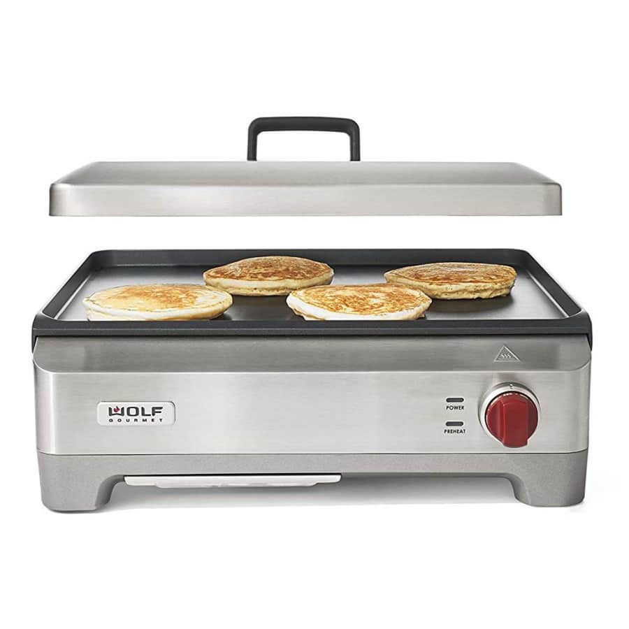 Wolf Gourmet Stainless Steel Electric Griddle with Vented Lid for $440 Wolf Gourmet Stainless Steel Electric Griddle with Vented Lid for $440