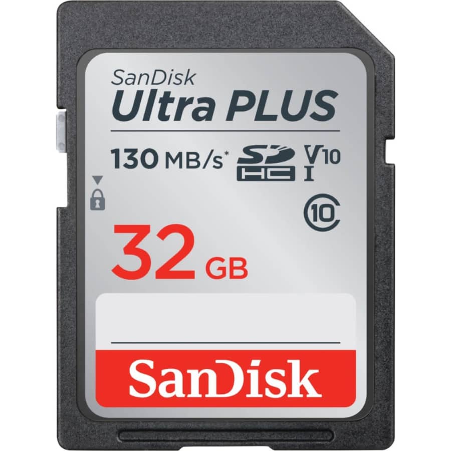 SanDisk Ultra Plus 32GB SDXC UHS-I Memory Card for $10