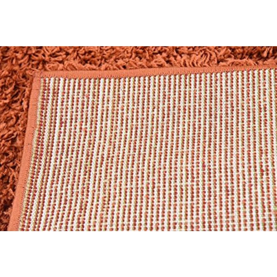 Unique Loom Solo Solid Shag Collection Modern Plush Terracotta Area Rug (7' 0 x 10' 0) for $90