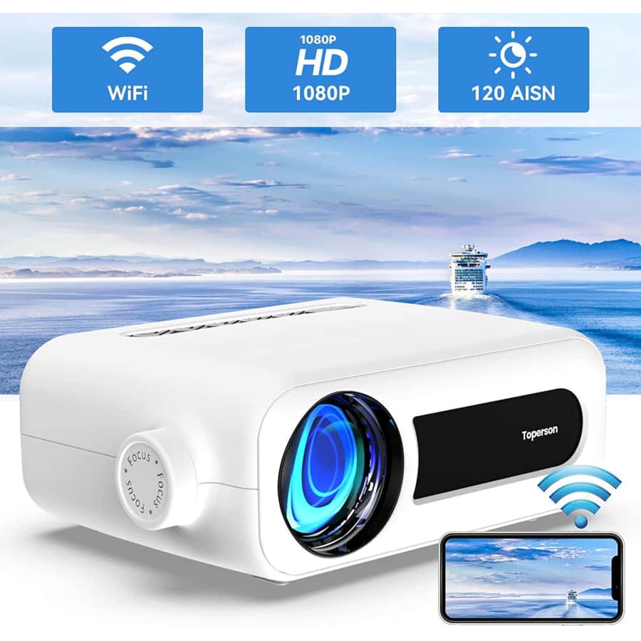 Toperson 1080p Mini WiFi LCD Projector for $70