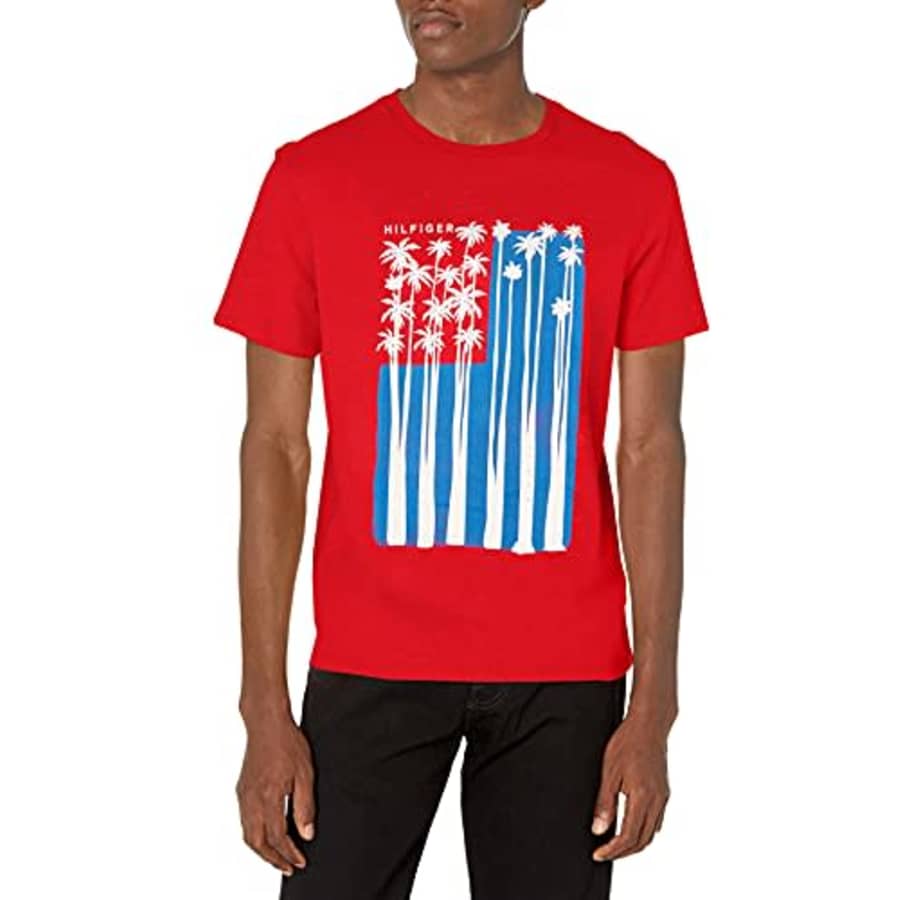 Tommy Hilfiger Men's Short Sleeve-Graphic T-Shirt, Apple Red, LG for $18 Tommy Hilfiger Men's Short Sleeve-Graphic T-Shirt, Apple Red, LG for $18