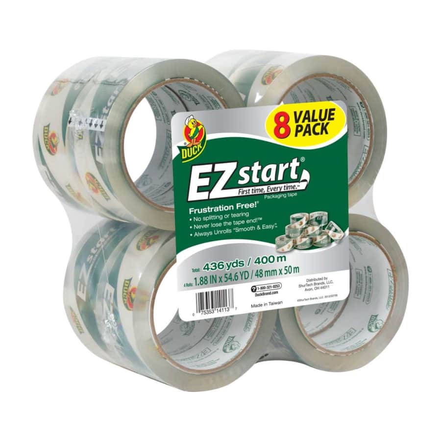 Duck EZ Start Packing Tape 8-Pack for $12