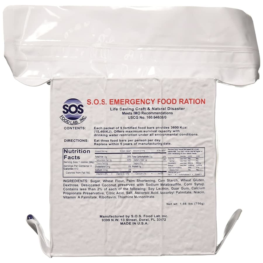 SOS Food Labs 3-Day 3,600-Calorie Emergency Food Ration for $13