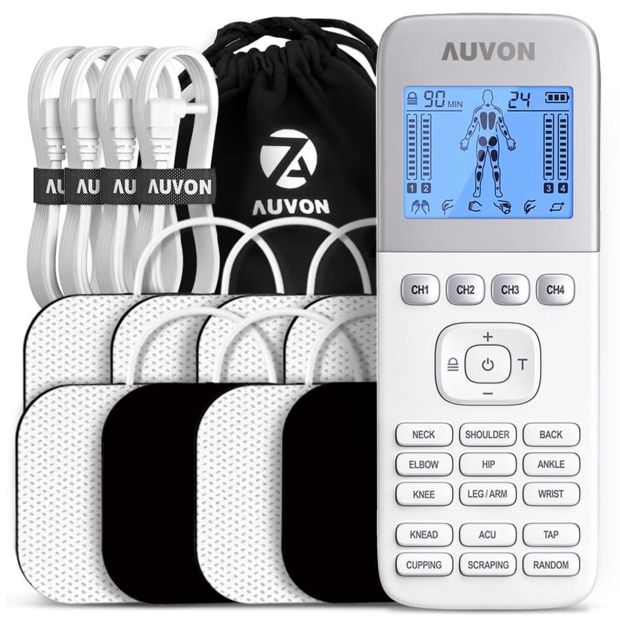 Auvon Rechargeable TENS Unit Muscle Stimulator with 10 Pads for $18 w/ Prime