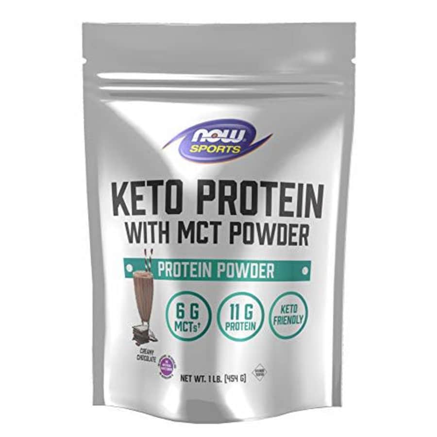 Now Foods Now Sports, Keto Protein with Mct Powder, with 6g of Mct and 11g of Protein, Chocolate, 1 Pound for $34