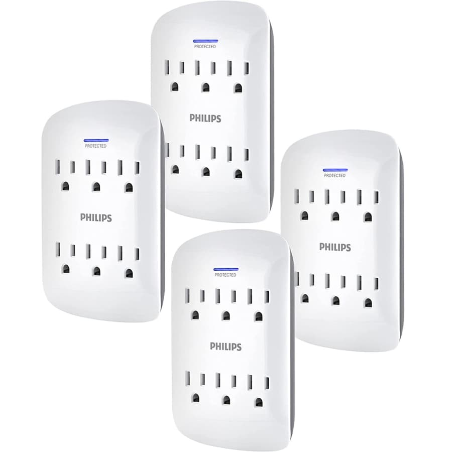 Philips 6-Outlet Extender Surge Protector 4-Pack for $25 Philips 6-Outlet Extender Surge Protector 4-Pack for $25